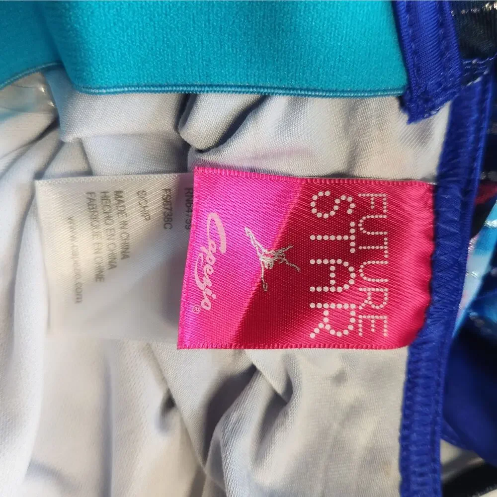 Future Star Capezio Girls Leotard Small Girls Kids Blue PInk Dance Gymnastics